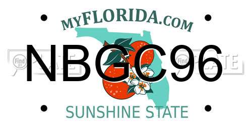 NBGC96 Florida License Plate