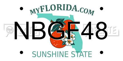 NBGF48 Florida License Plate