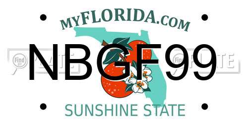 NBGF99 Florida License Plate