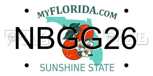NBGG26 Florida License Plate