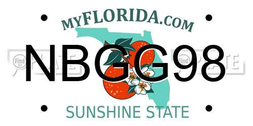 NBGG98 Florida License Plate