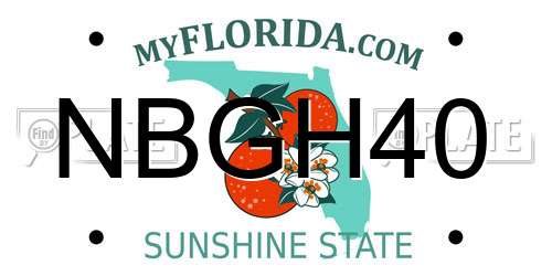 NBGH40 Florida License Plate