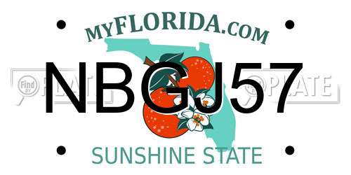 NBGJ57 Florida License Plate