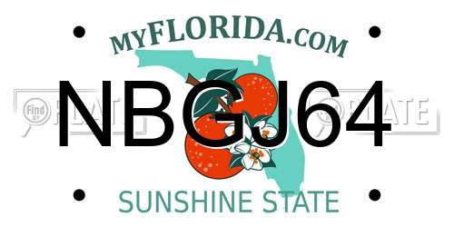 NBGJ64 Florida License Plate