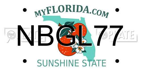 NBGL77 Florida License Plate