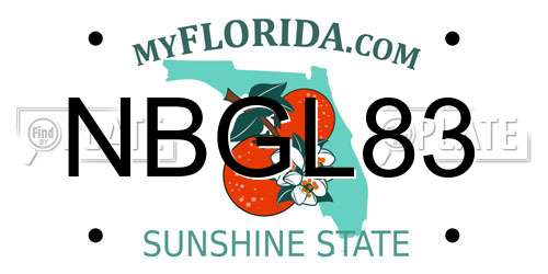 NBGL83 Florida License Plate
