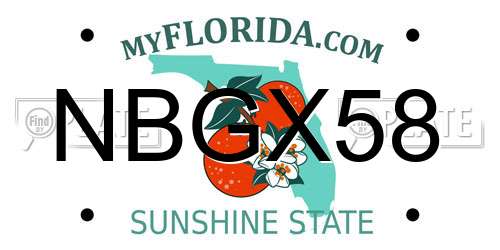 NBGX58 Florida License Plate