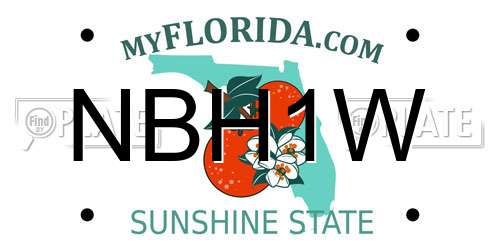 NBH1W Florida License Plate