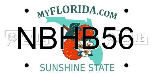 NBHB56 Florida License Plate