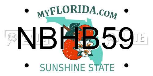 NBHB59 Florida License Plate