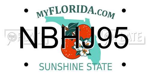 NBHJ95 Florida License Plate