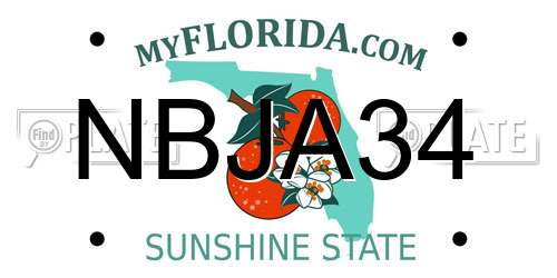 NBJA34 Florida License Plate