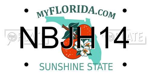 NBJH14 Florida License Plate