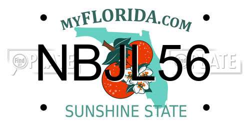 NBJL56 Florida License Plate
