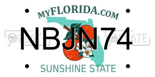 NBJN74 Florida License Plate