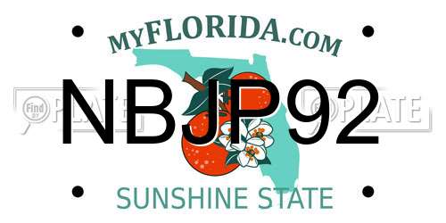 NBJP92 Florida License Plate