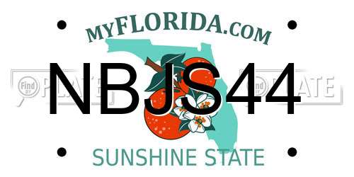 NBJS44 Florida License Plate