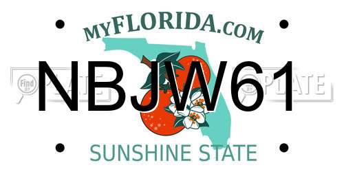 NBJW61 Florida License Plate