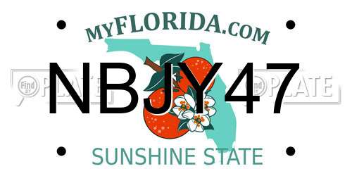 NBJY47 Florida License Plate