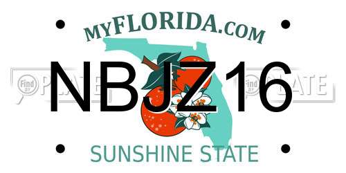 NBJZ16 Florida License Plate