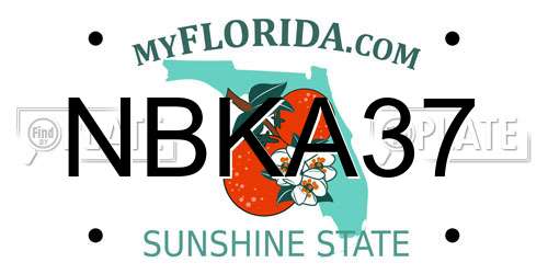 NBKA37 Florida License Plate