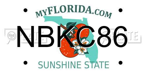 NBKC86 Florida License Plate