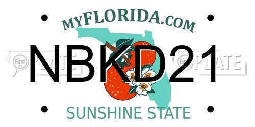 NBKD21 Florida License Plate