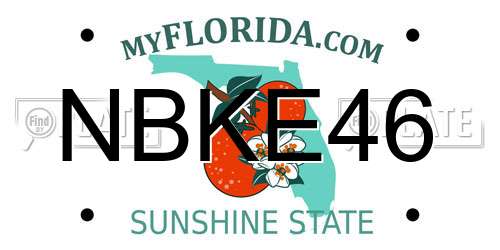 NBKE46 Florida License Plate