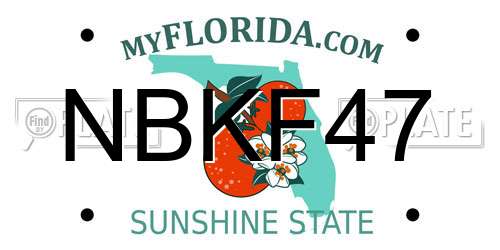 NBKF47 Florida License Plate