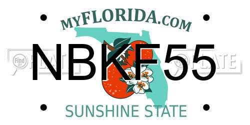 NBKF55 Florida License Plate