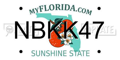 NBKK47 Florida License Plate
