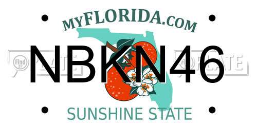 NBKN46 Florida License Plate