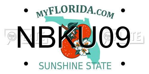 NBKU09 Florida License Plate