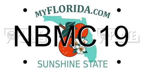 NBMC19 Florida License Plate