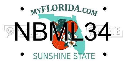 NBML34 Florida License Plate