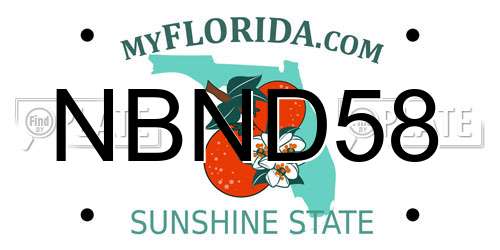 NBND58 Florida License Plate