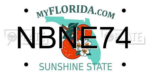 NBNE74 Florida License Plate