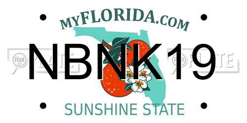 NBNK19 Florida License Plate