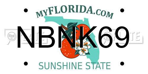 NBNK69 Florida License Plate