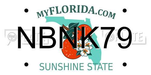 NBNK79 Florida License Plate