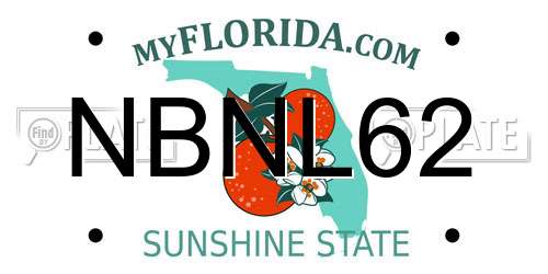 NBNL62 Florida License Plate