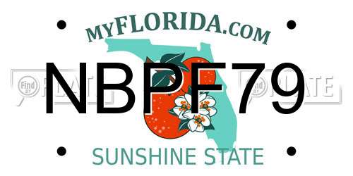 NBPF79 Florida License Plate
