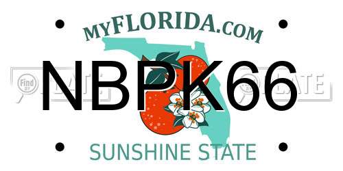 NBPK66 Florida License Plate