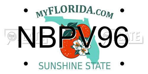 NBPV96 Florida License Plate