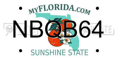 NBQB64 Florida License Plate
