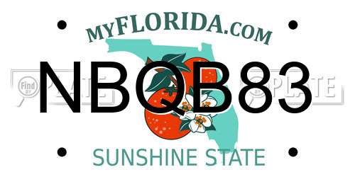NBQB83 Florida License Plate