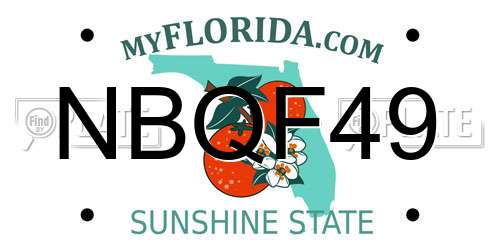 NBQF49 Florida License Plate