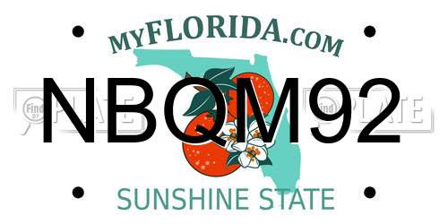 NBQM92 Florida License Plate