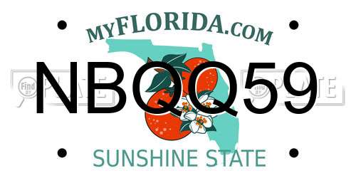 NBQQ59 Florida License Plate