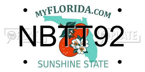 NBTT92 Florida License Plate